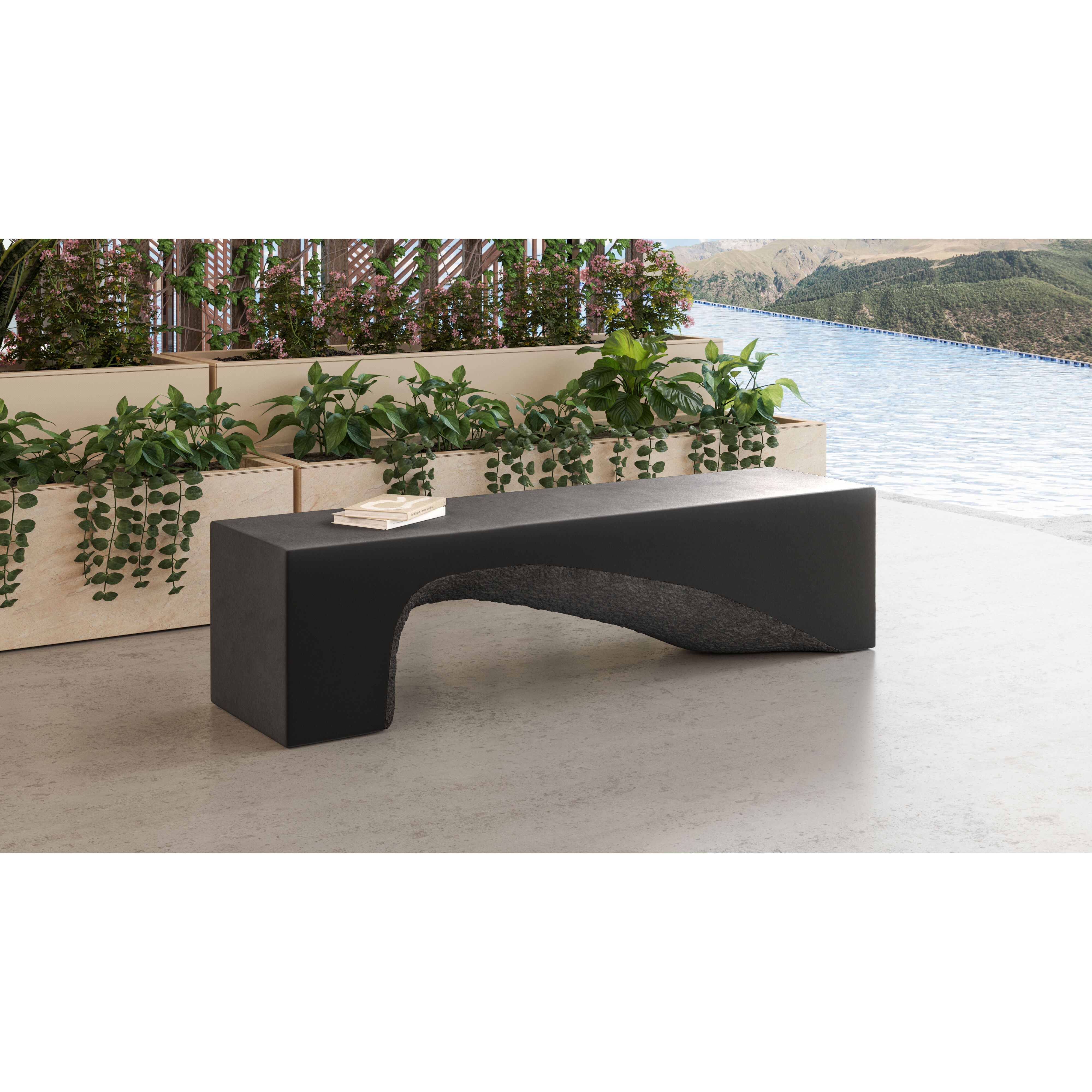 Soma Black Outdoor Bench
